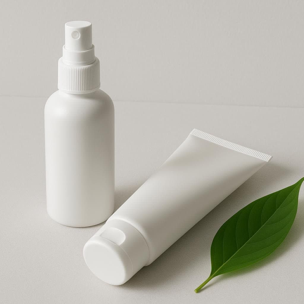 Top-down view of feet soaking in a bowl of water, representing a relaxing foot soak.