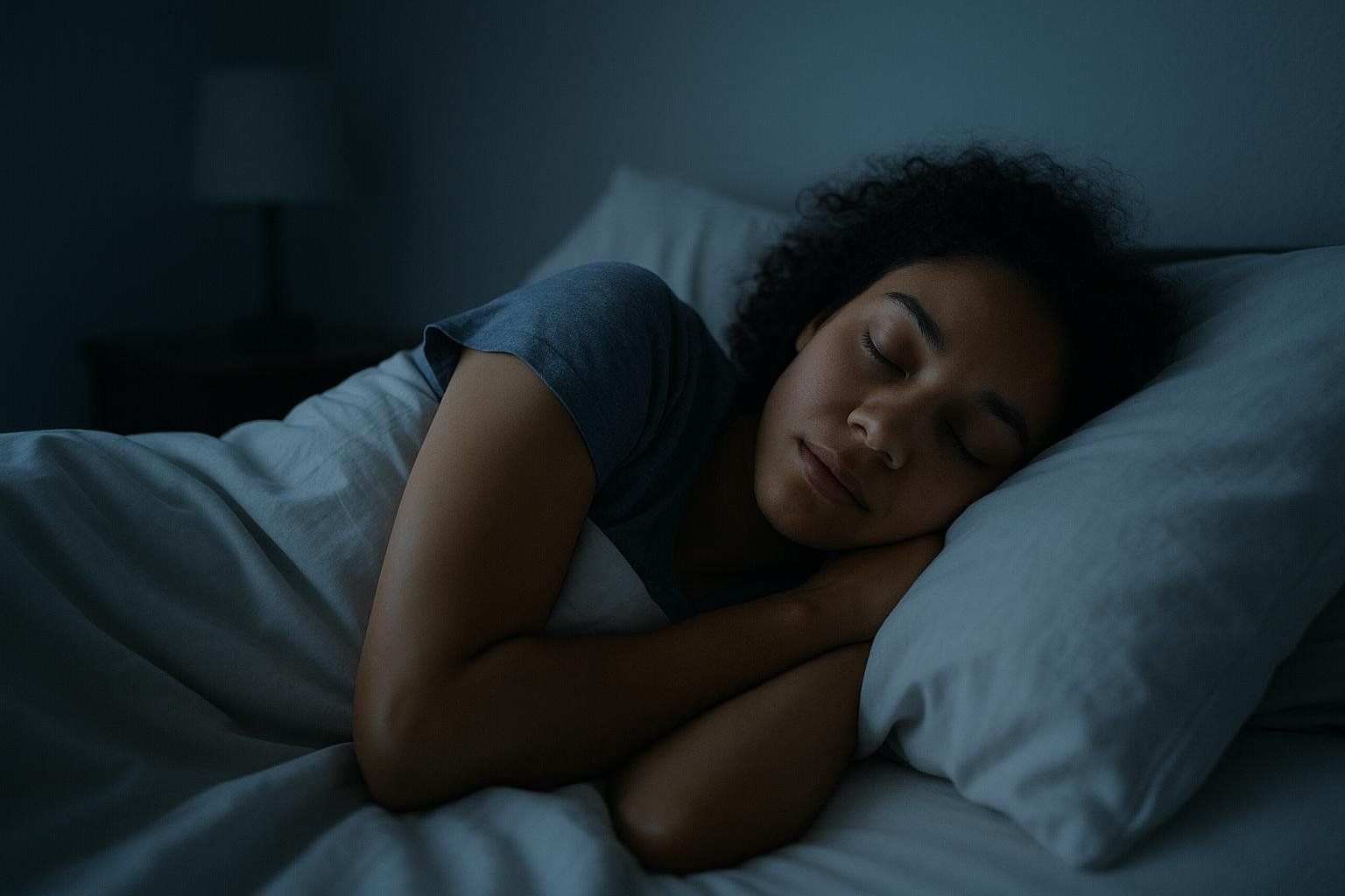 Person sleeping peacefully, representing the importance of sleep for healthspan.