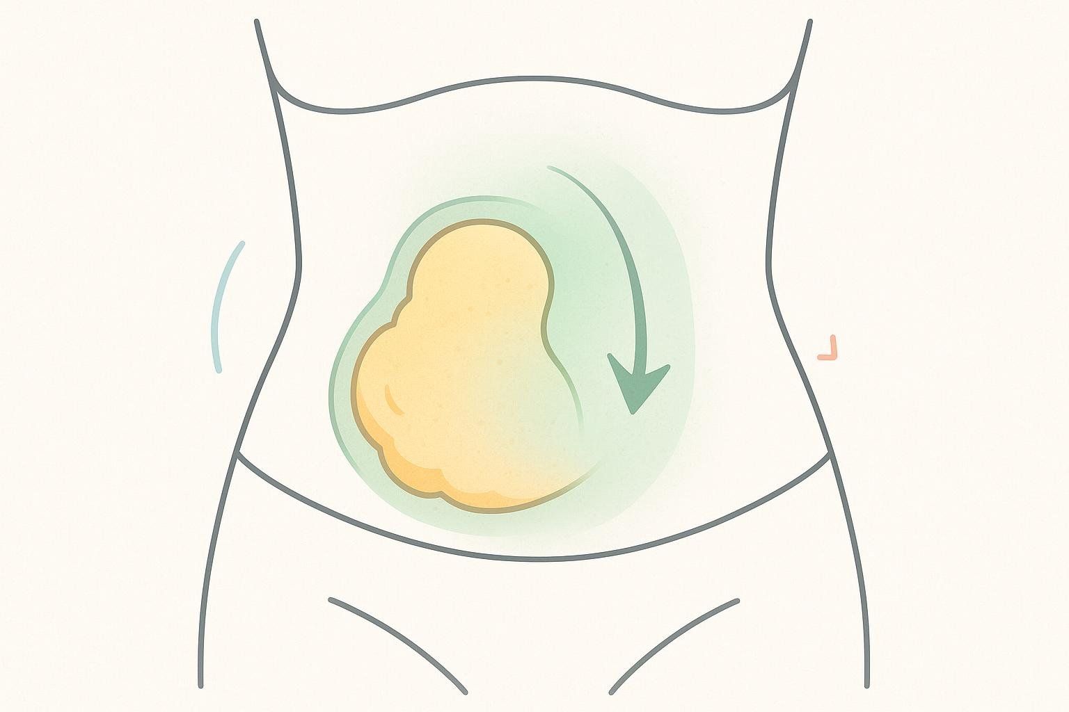 Abstract illustration depicting the reduction of visceral belly fat.