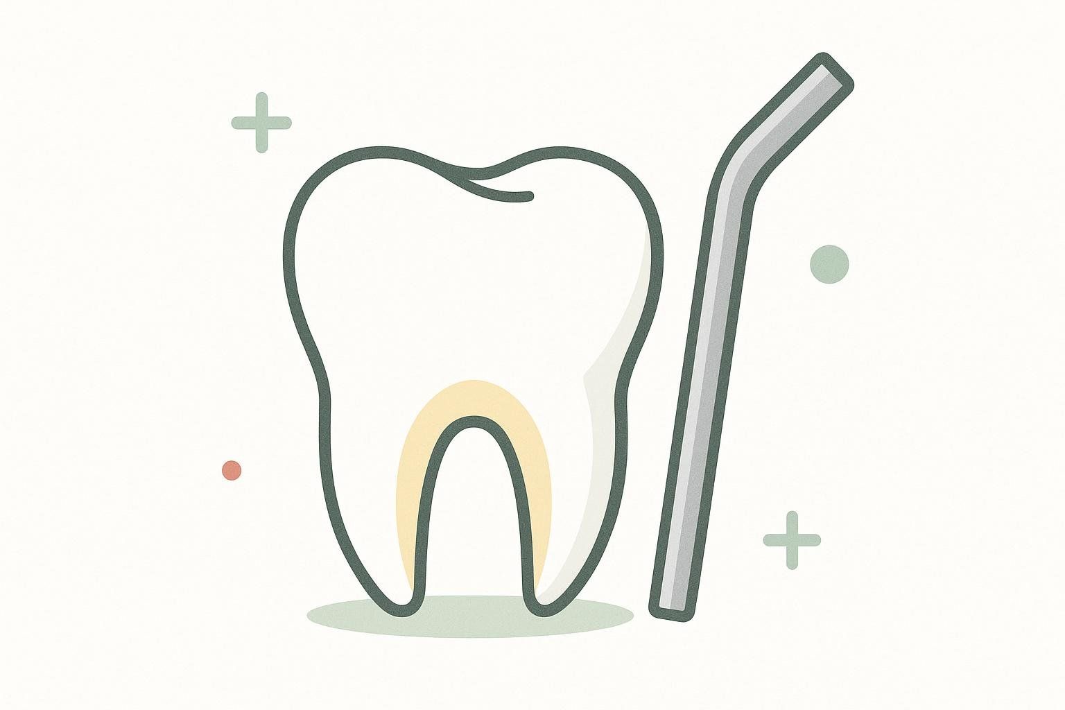 An illustration of a tooth next to a drinking straw, symbolizing how to protect teeth from acidic drinks.