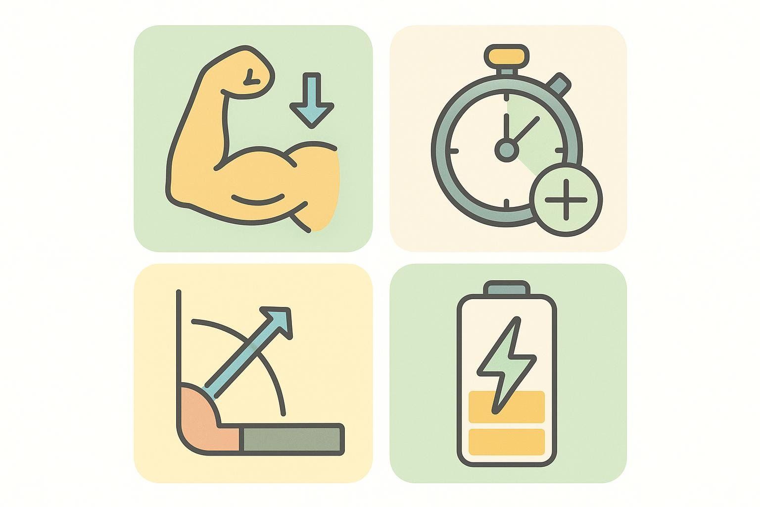 Infographic showing four benefits of foam rolling: reduced soreness, faster recovery, increased range of motion, and less fatigue.