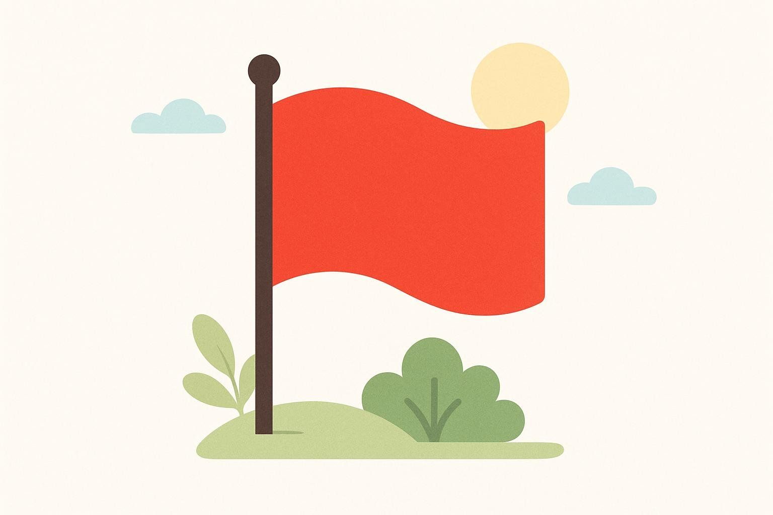 A clear, simple illustration of a red flag, symbolizing the importance of recognizing red-flag symptoms with IBS.