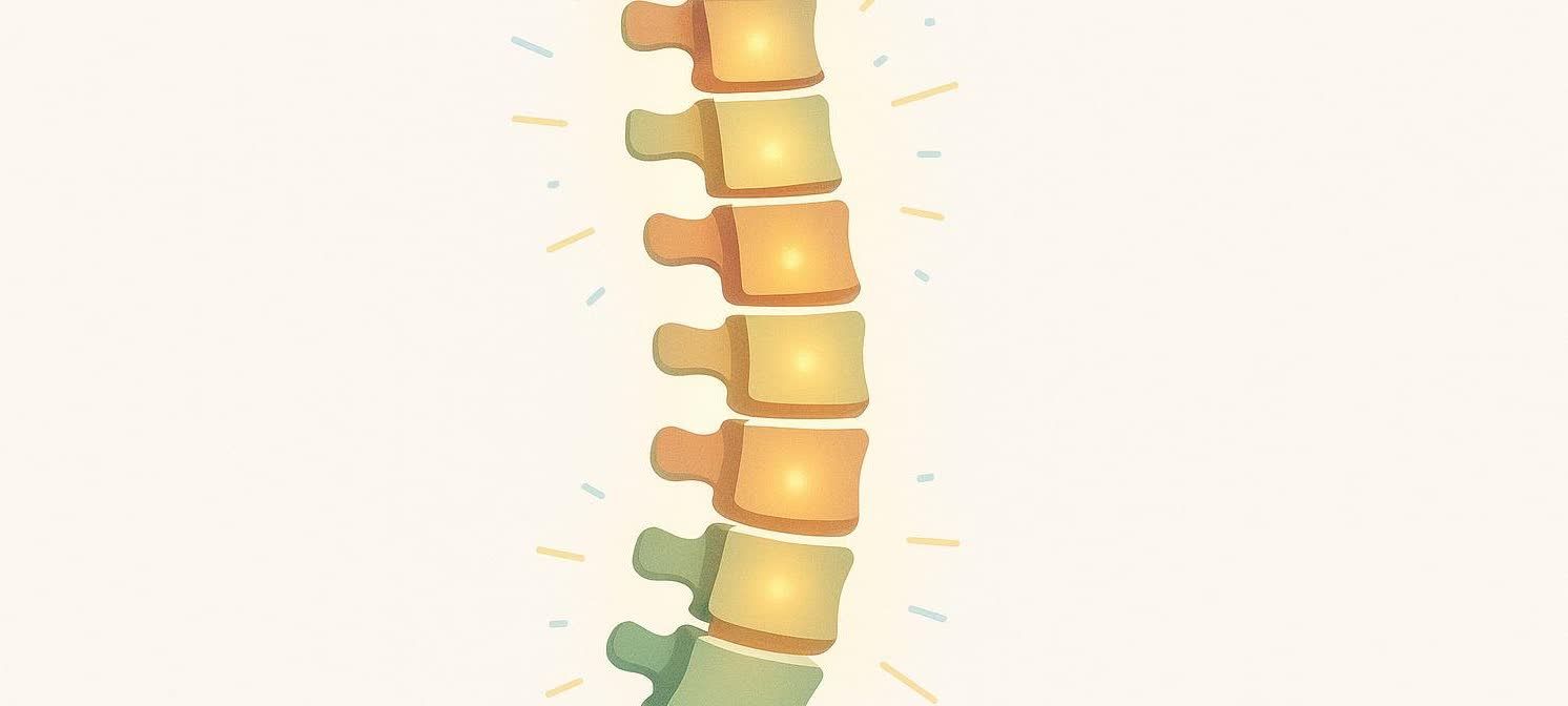 Stylized illustration of a strong, luminous human spine, representing bone health and CPT code relevance.