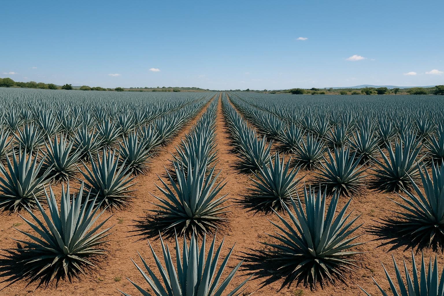 Field of blue agave plants.