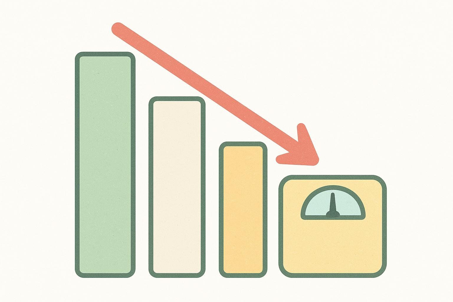 Bar chart illustration showing a significant downward trend.