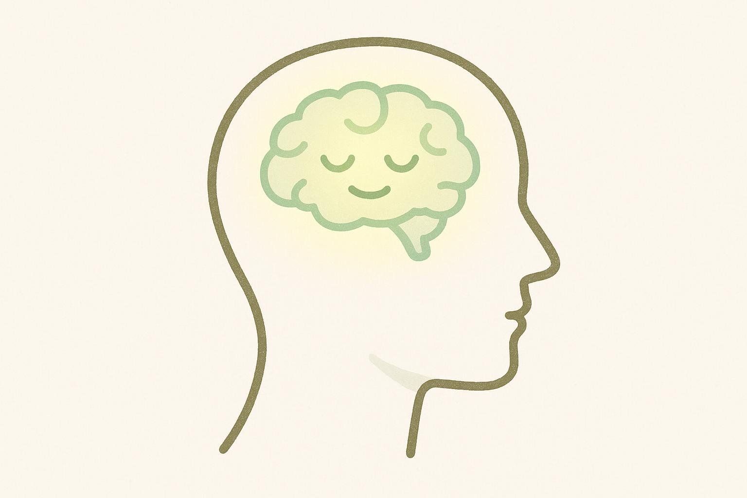 Illustration of a glowing brain inside a head outline, symbolizing cognitive benefits of creatine.