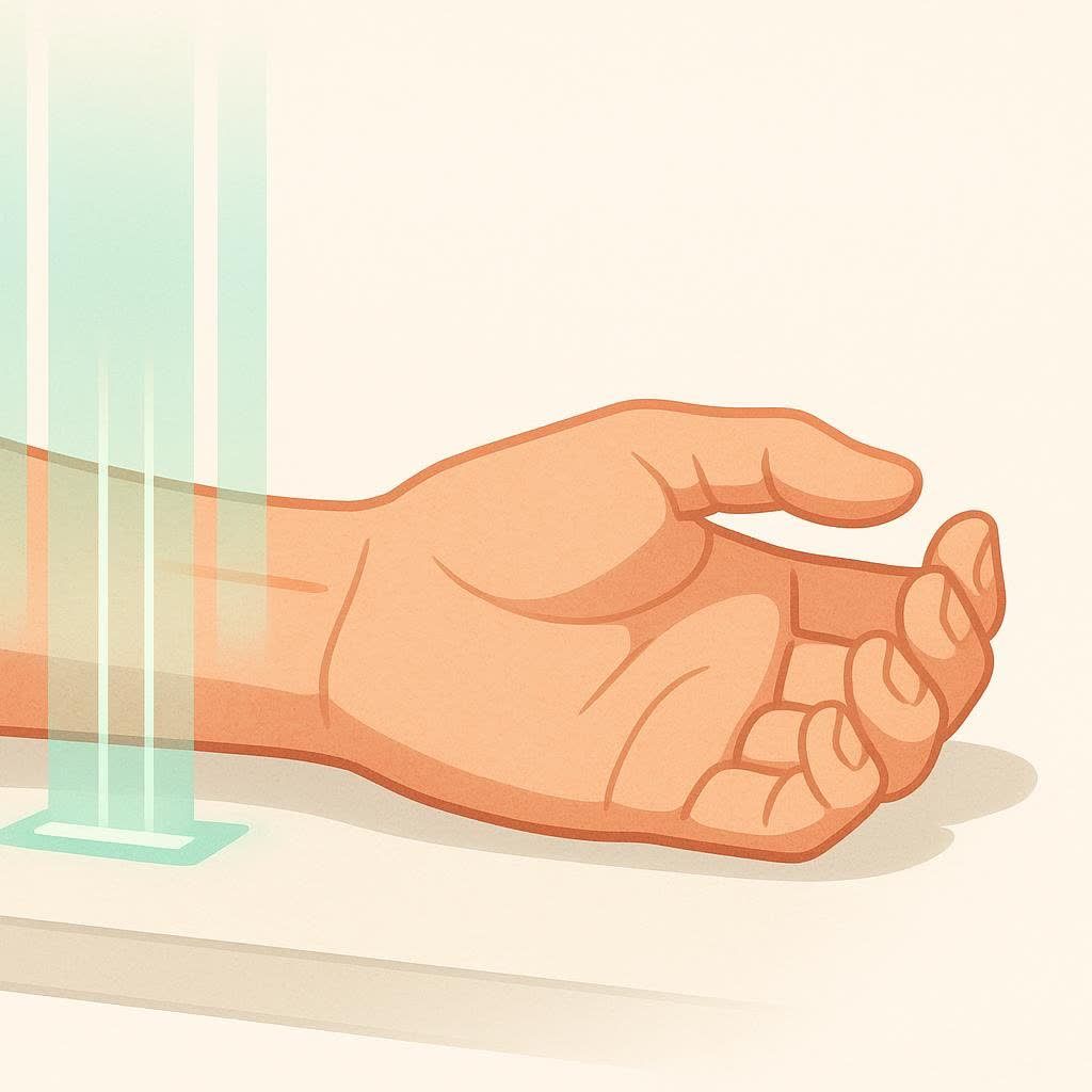 Artistic close-up of a glass model of a human spine, representing the focus of central DXA scans.