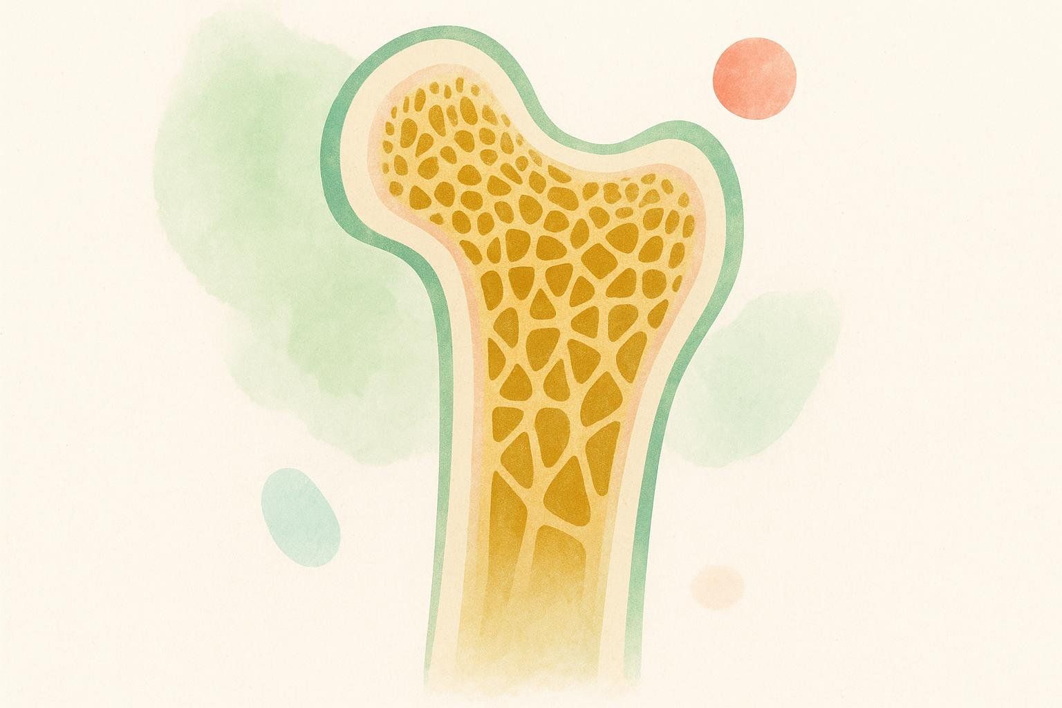 An illustration of a dense bone cross-section, representing how stair climbing supports bone health.