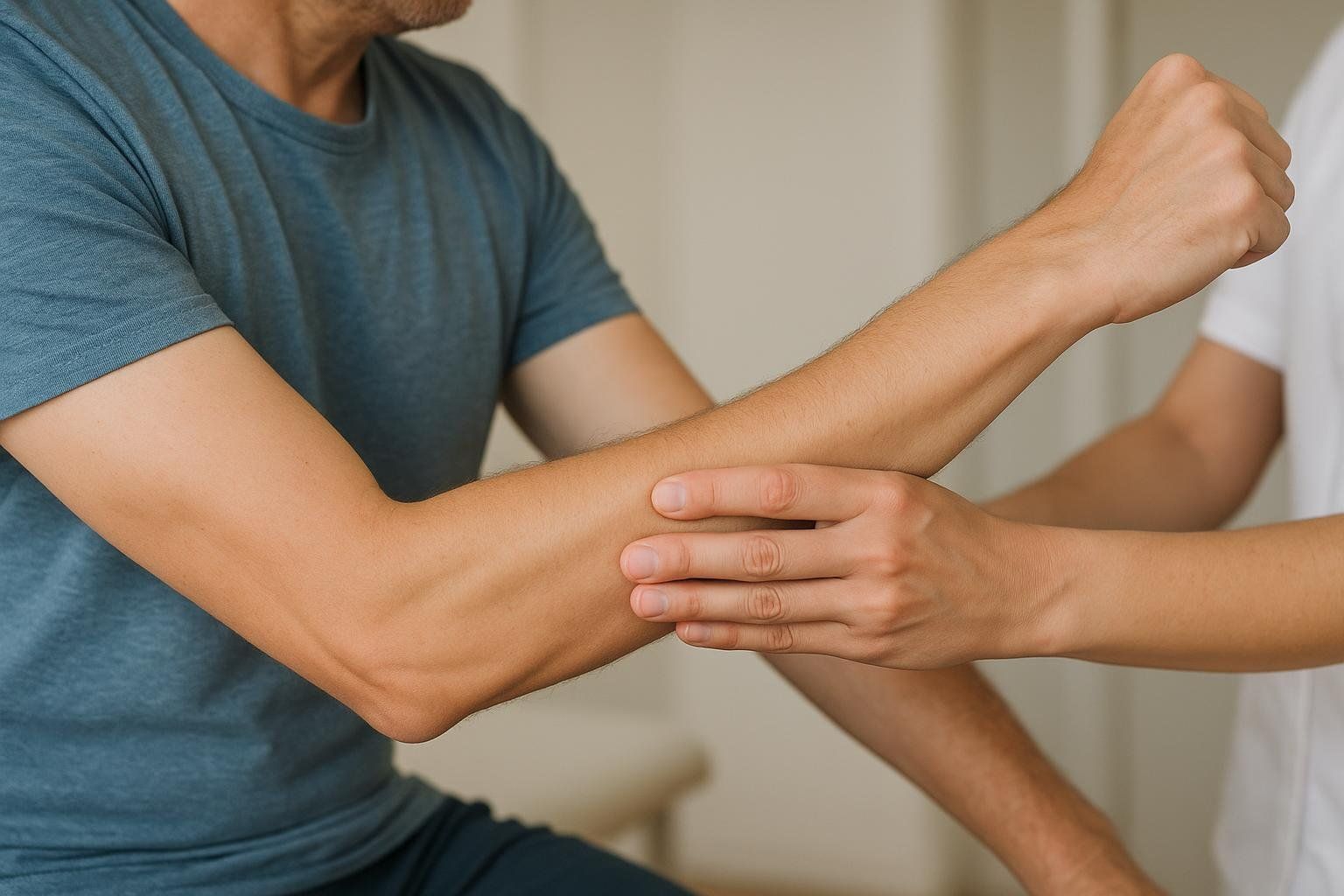 A patient actively moves their arm while a provider applies targeted tension, demonstrating the core principle of Active Release Techniques (ART).