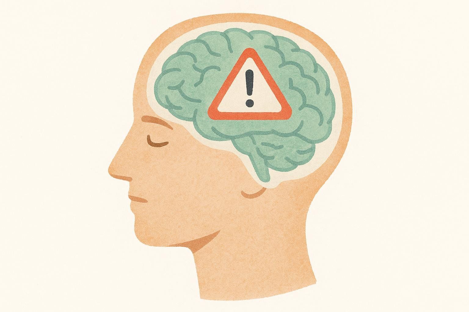 Illustration indicating a neurologic issue in the brain